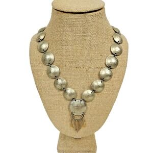 Vintage Peruvian Coin Necklace Banco Central De Reserva Folk Jewelry BOHO Native